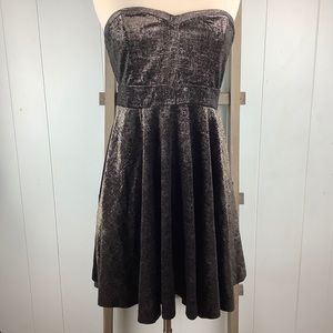 Free People Metallic Strapless Mini Dress